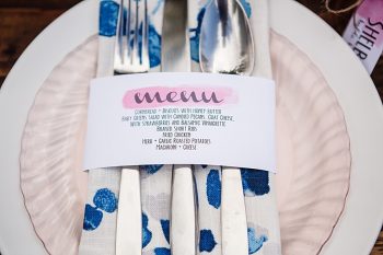 Menu | Watercolor Wedding Inspiration | Nordic Center Breckenridge Colorado | Sarah Roshan Wedding Photographer