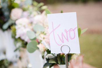 Table Number | Watercolor Wedding Inspiration | Nordic Center Breckenridge Colorado | Sarah Roshan Wedding Photographer