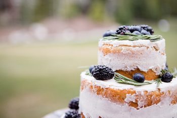 blackberry rustic wedding cake | Watercolor Wedding Inspiration | Nordic Center Breckenridge Colorado | Sarah Roshan Wedding Photographer