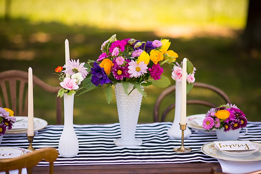 Summer Mountain Wedding Inspiration with Bright Colors and Bold Stripes