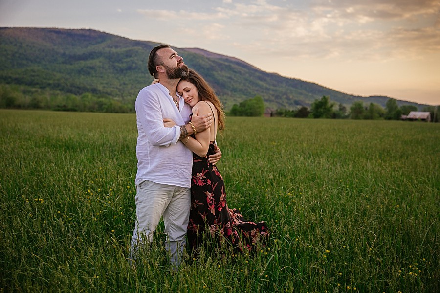 Grandfather Mountain Engagement with Cozy Bohemian Style
