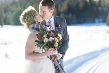 winter bride and groom | Breckenridge Nordic Wedding Inspiration Bergreen Photography | Via MountainsideBride.com