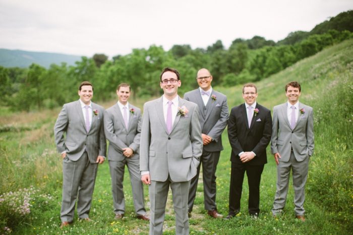 Gray Groomsmen Suits | Bald Eagle State Park Wedding | Caitlin Thomas Photography | Via MountainsideBride.com