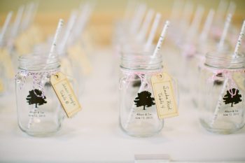 Tree Mason Jar Glasses | Bald Eagle State Park Wedding | Caitlin Thomas Photography | Via MountainsideBride.com