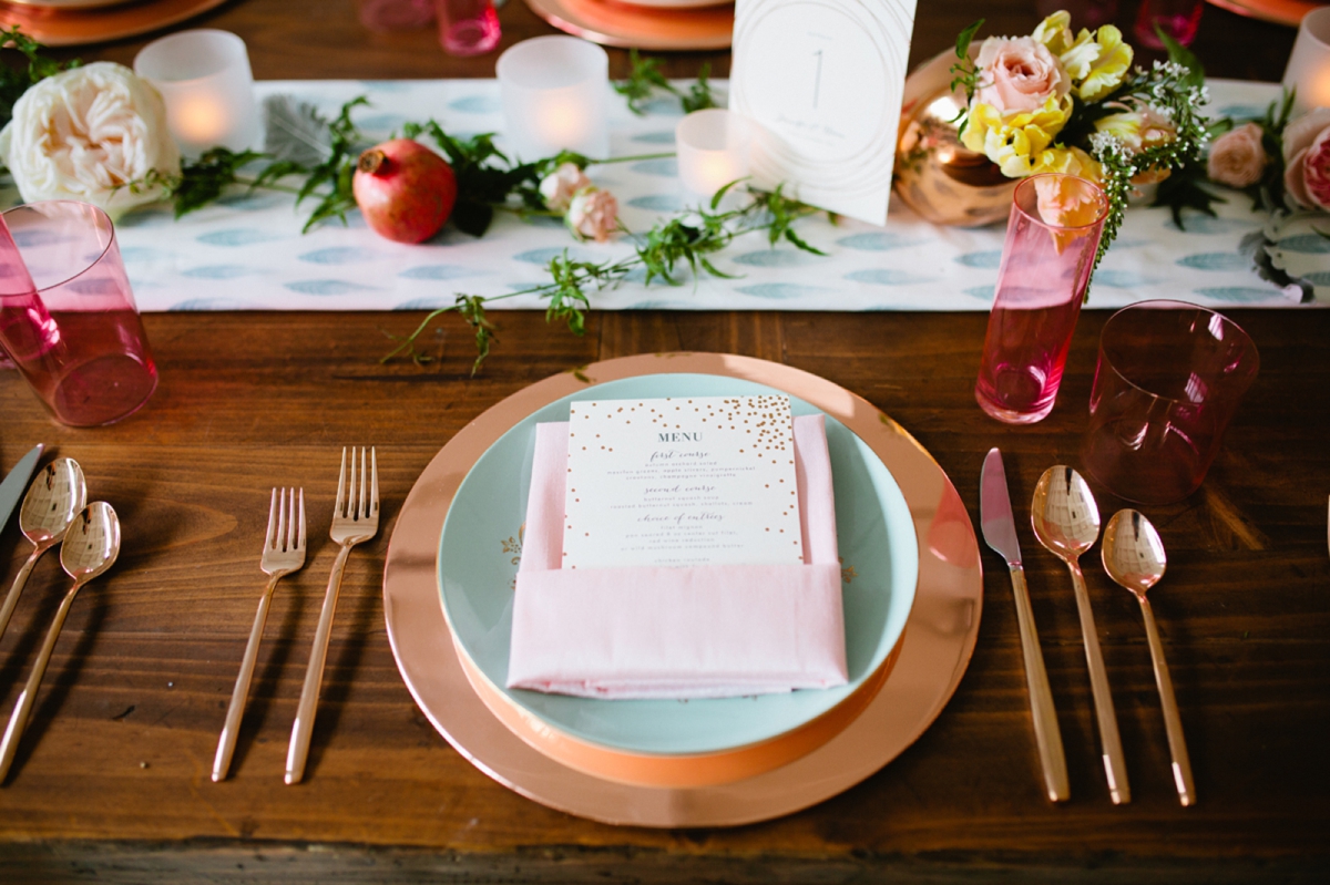 Mint and Rose Gold Wedding Inspiration with Rustic Details Sponsored by Minted