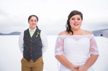Winter Vermont Wedding With Two Brides Jaclyn Schmitz Photography | Via MountainsideBride.com