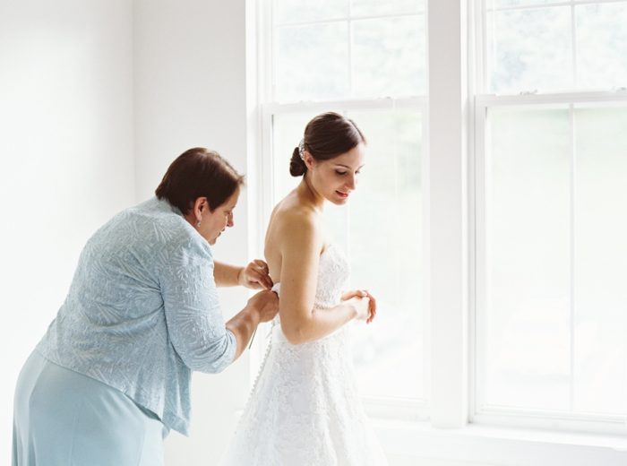 Bride Getting Ready With Mother | Mountain Wedding In Barboursville Virginia By JoPhoto | Via MountainsideBride.com
