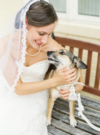 Bride With Dog | Mountain Wedding In Barboursville Virginia By JoPhoto | Via MountainsideBride.com