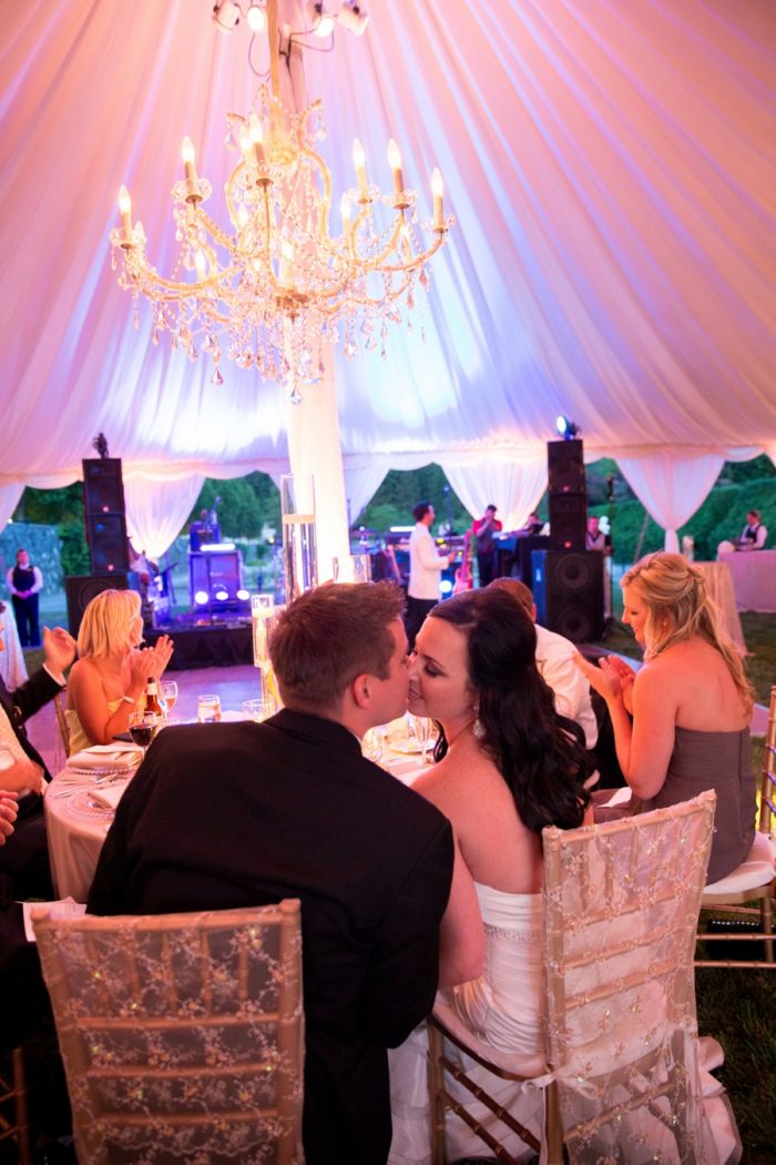 29 Asheville Event Co Bride And Groom Reception Kiss | Via MountainsideBride.com