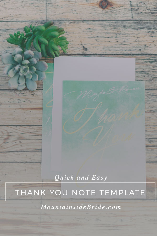 Quick Easy Thank You Note Template Title