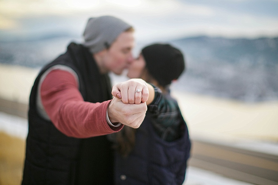 Romantic and Snowy Winter Engagement in Colorado