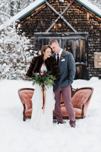 23 White Mountain New Hampshire Winter Wedding Inspiration Jesse Wyman Via MountainsideBride.com