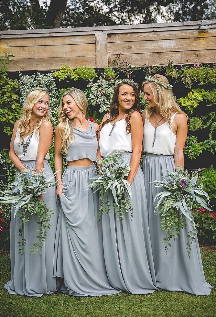 3 Gray Bridesmaid Dresses Pantone 2017 Wedding Inspiration Neutral Gray 720