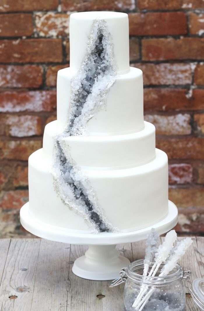 5 Gray And Silver Gem Cake Pantone 2017 Wedding Inspiration Neutral Gray 788