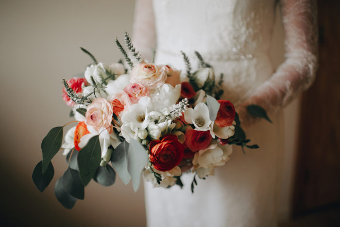 Orange And White Wedding Bouquets