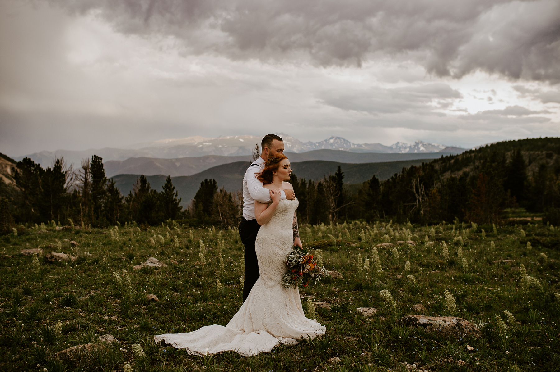 Teal and Orange Beartooth Mountains Elopement