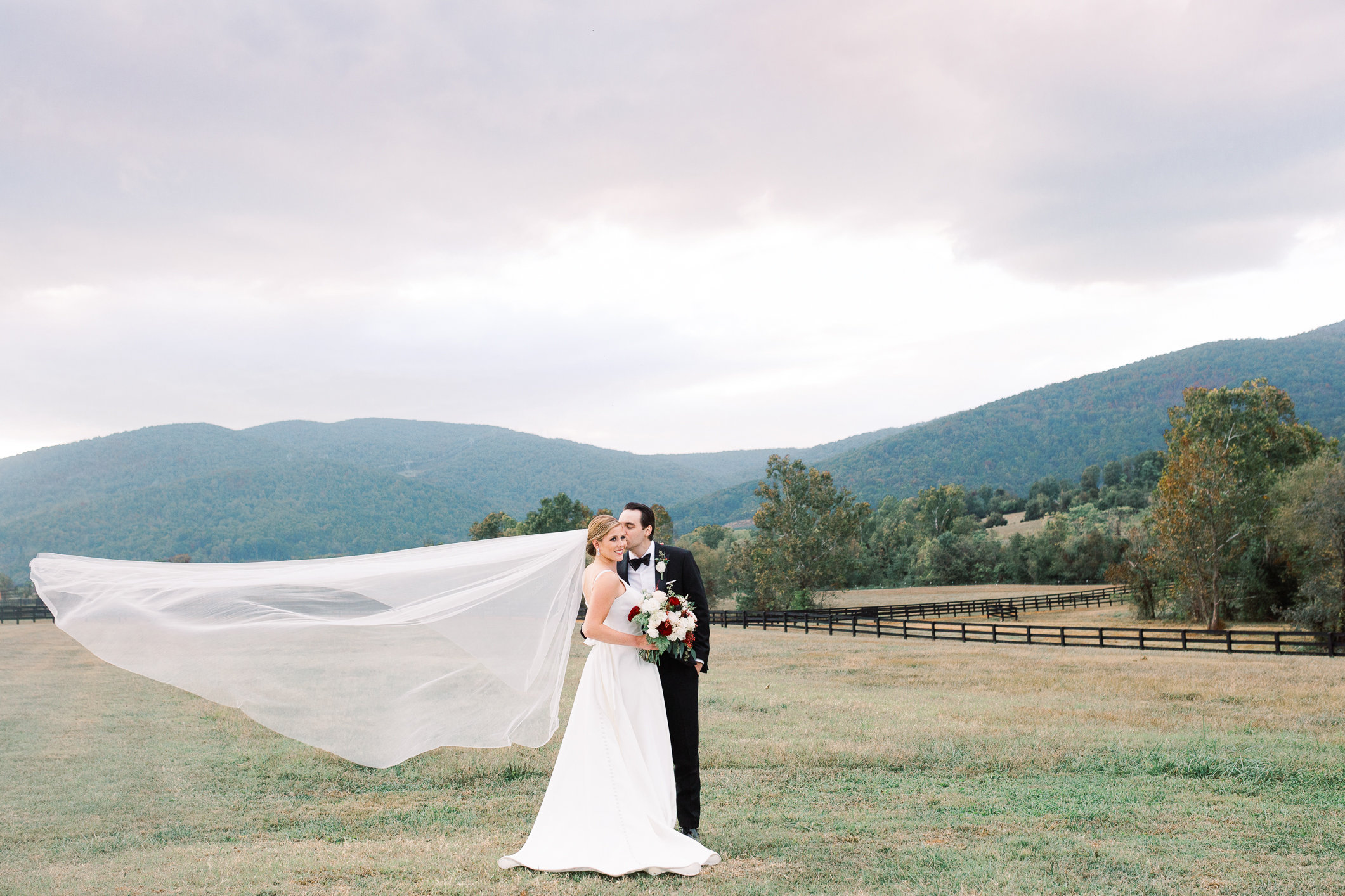 Virginia Vineyard Wedding with Shades of Red and Green