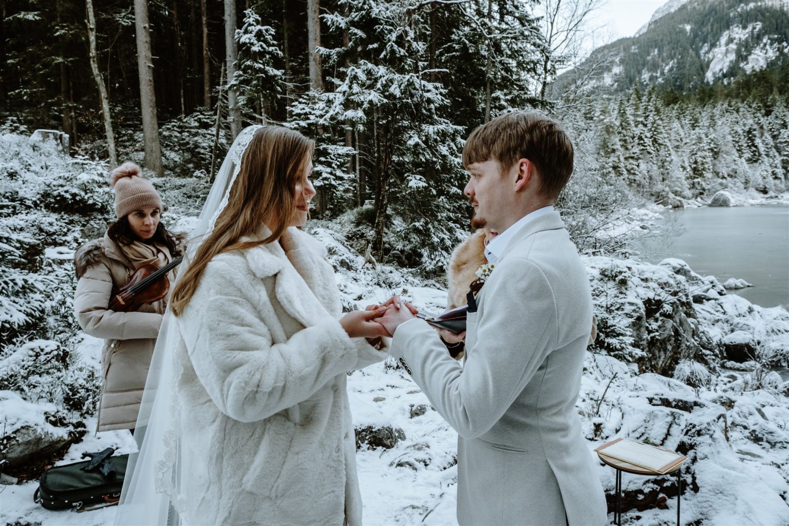 Snowy Winter Micro Wedding in Bavaria - Mountainside Bride