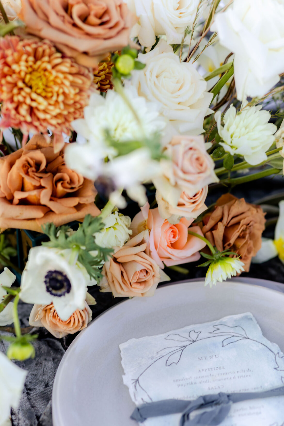tablescape with flowers and place setting
